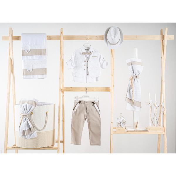 Βαπτιστικό πακέτο για αγόρι με καλάθι Piccolino Lorenzo sand