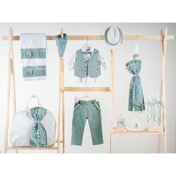 Βαπτιστικό πακέτο για αγόρι με τσάντα καπιτονέ Piccolino Pablo mint