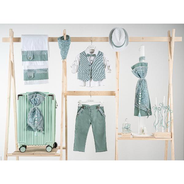 Βαπτιστικό πακέτο για αγόρι με βαλίτσα mint Piccolino Pablo mint