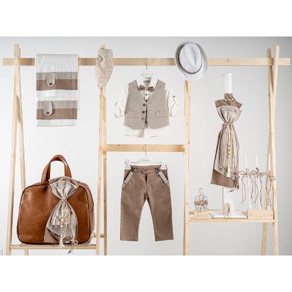 Βαπτιστικό πακέτο για αγόρι με τσάντα καφέ Piccolino Pablo mocha