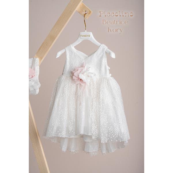 Piccolino Βαπτιστικό Φόρεμα για Κορίτσι DR25S155 Beatrice Ivory