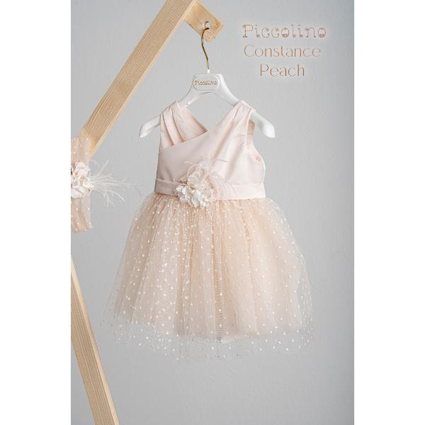 Piccolino Βαπτιστικό Φόρεμα για Κορίτσι DR25S156 Constance Peach