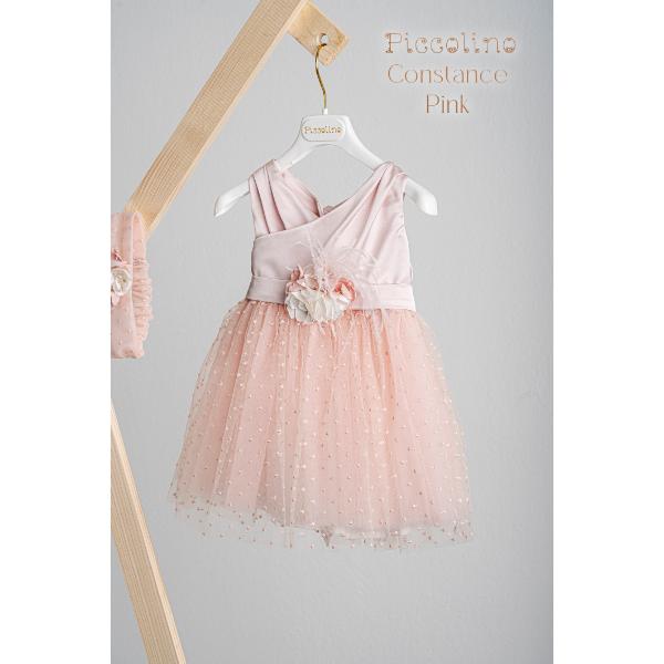 Piccolino Βαπτιστικό Φόρεμα για Κορίτσι DR25S156 Constance Pink