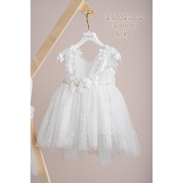 Piccolino Βαπτιστικό Φόρεμα για Κορίτσι DR25S158 Filomena Ivory