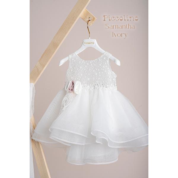 Piccolino Βαπτιστικό Φόρεμα για Κορίτσι DR25S159 Samantha Ivory