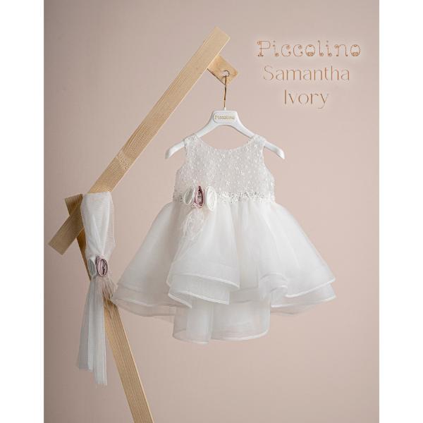 Piccolino Βαπτιστικό Φόρεμα για Κορίτσι DR25S159 Samantha Ivory