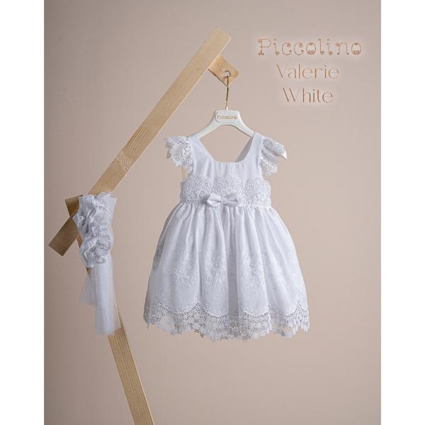 Piccolino Βαπτιστικό Φόρεμα για Κορίτσι DR25S163 Valerie White