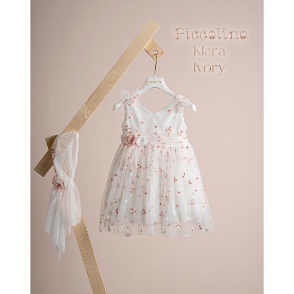 Piccolino Βαπτιστικό Φόρεμα για Κορίτσι DR25S164 Klara Ivory