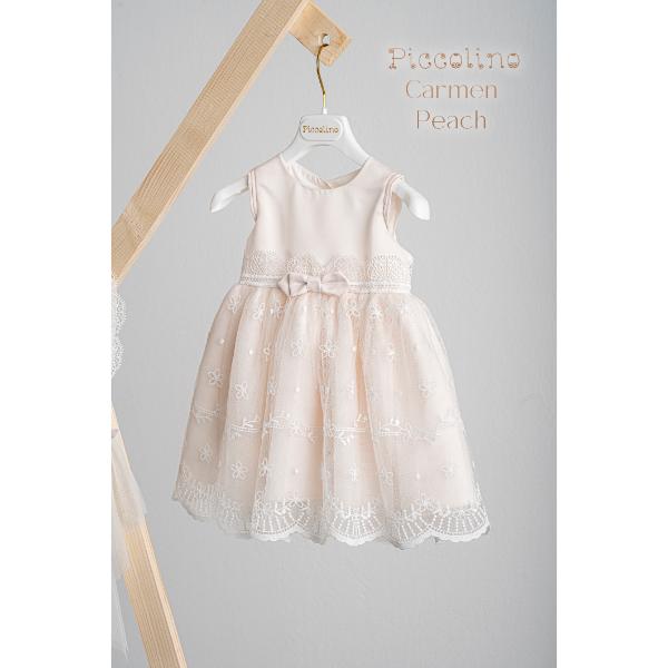 Piccolino Βαπτιστικό Φόρεμα για Κορίτσι DR25S166 Carmen Peach