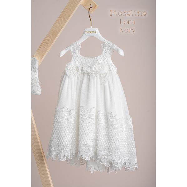 Piccolino Βαπτιστικό Φόρεμα για Κορίτσι DR25S171 Lora Ivory
