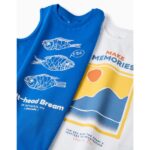 Μπλουζάκια αμάνικα 2pack για αγόρι σε χρώμα λευκό-μπλε Zippy ZKBAP0303_25025