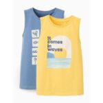 Μπλουζάκια αμάνικα 2pack για αγόρι σε χρώμα κίτρινο-μπλε Zippy ZKBAP0303_25025_1