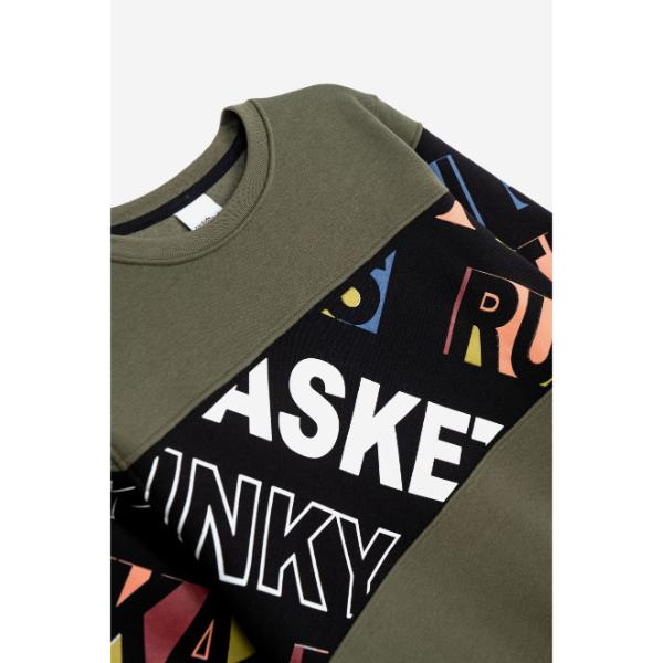 Σετ φόρμες φούτερ για αγόρι χακί-μαυρο Funky 225-117134-1