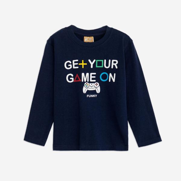 Μπλούζα μακό μακρυμάνικη για αγόρι μπλε Funky 225-306106-2
