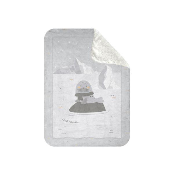 Κουβέρτα κούνιας μαλακή sherpa 110×140cm Seally Me Γκρι Kikka Boo 31103020156