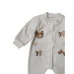 Βρεφικό φορμάκι βελουτέ για κορίτσι λευκό Kinder 1004