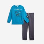 Σετ φόρμες φούτερ για αγόρι μπλε κυανό-ανθρακί FUNKY 226-117107-1