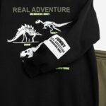 Παιδικό σετ φόρμες φούτερ για αγόρι μαύρο-χακί FUNKY 226-117107-2