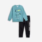 Σετ φόρμες φούτερ αχνούδιαστες για αγόρι μπλε-μαύρο Funky 226-317115-1