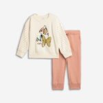 Σετ φόρμες φούτερ για κορίτσι εκρού-ροζ Funky 226-717108-1