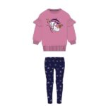 Παιδικό σετ μπλουζοφόρεμα-κολάν κορίτσι ροζ-μπλε Funky 226-721105-1