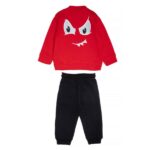 Σετ φόρμες φούτερ για αγόρι σε χρώμα κόκκινο-μαύρο Sprint 252-1010-400