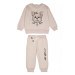 Σετ φόρμες φούτερ για κορίτσι σε χρώμα μπεζ Sprint 252-2019-115