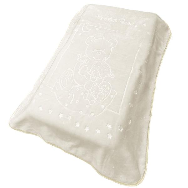 Κουβέρτα κούνιας βελουτέ ανάγλυφη 110×140cm Sweet Bear 21 Ecru Dimcol 31472748011