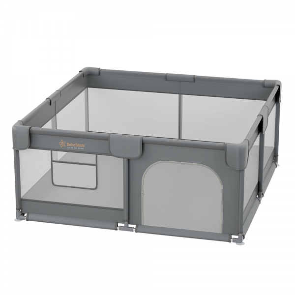 Πάρκο τετράγωνο 150×150 Playzen Grey Bebe Stars 880-100