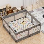 Πάρκο τετράγωνο 150×150 Playzen Grey Bebe Stars 880-100