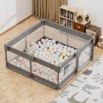 Πάρκο τετράγωνο 150×150 Playzen Grey Bebe Stars 880-100