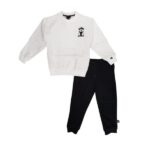 225611 Σετ φόρμες αχνούδιαστες αγόρι λευκό-μαύρο Gang 225611