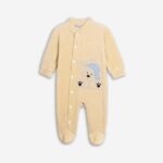 Βρεφικό φορμάκι βελουτέ μακρυμάνικο για αγόρι μπεζ Funky 226-050131-1