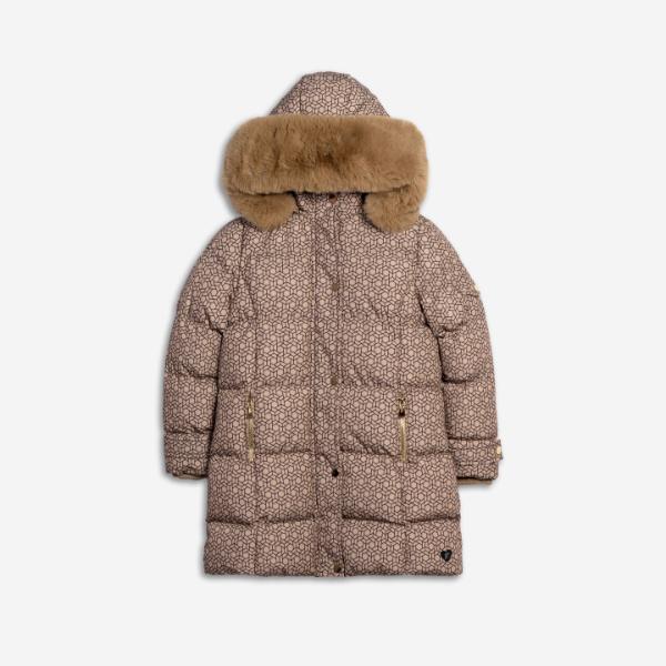 Μπουφάν για κορίτσι σκούρο μπεζ FUNKY 226-518109-1