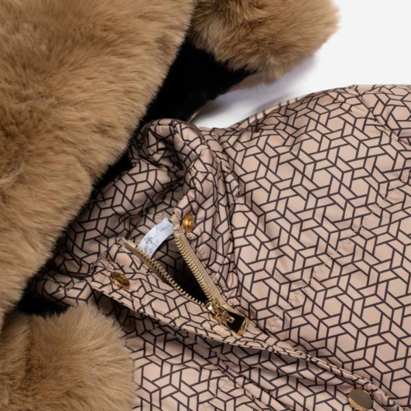 Μπουφάν για κορίτσι σκούρο μπεζ FUNKY 226-518109-1