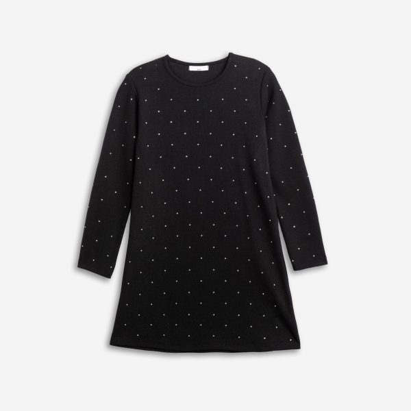 Φόρεμα μακρυμάνικο ριπ για κορίτσι μαύρο Funky 226-528103-1