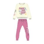 Παιδικό σετ φόρμες φούτερ κορίτσι εκρού-ροζ Funky 226-717116-1