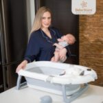 Μπανιέρα Πτυσσόμενη Με Θερμόμετρο Whale Blue Bebe Stars 26-181