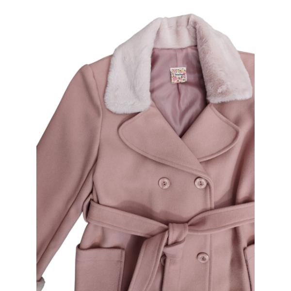 Παιδικό παλτό για κορίτσι ροζ Serafino 3284