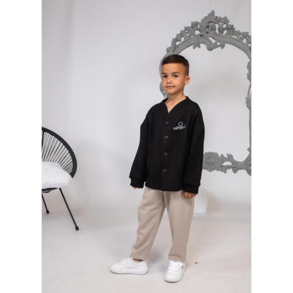 MK36025-00383 Σετ ζακέτα-παντελόνι για αγόρι μαύρο-μπεζ Minimo MK36025-00383