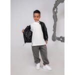 Παιδικό μαύρο δερμάτινο κοντό μπουφάν Minimo MK4200U-00383