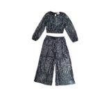 Σετ μπλούζα παντελόνα για κορίτσι ανθρακί παγιέτα Minimo MK36048-00636