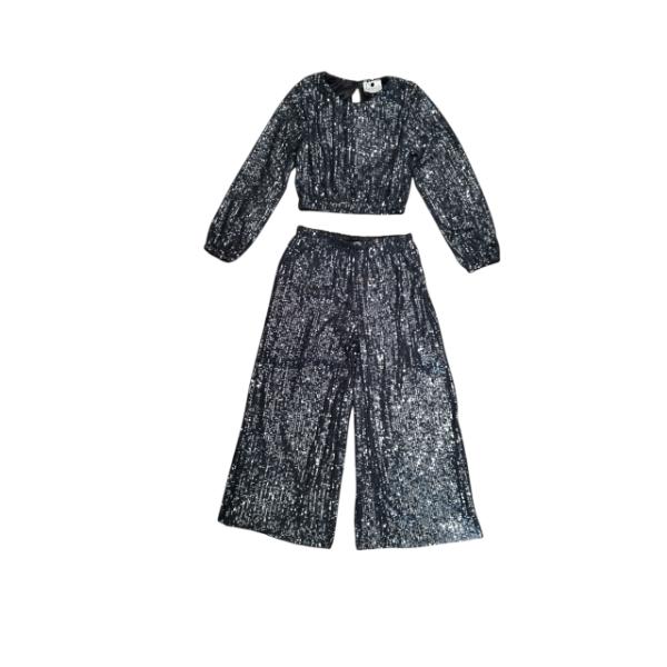 Σετ μπλούζα παντελόνα για κορίτσι ανθρακί παγιέτα Minimo MK36048-00636