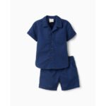 Bρεφικό καλοκαιρινό σετ λινό πουκάμισο αγόρι μπλε Zippy ZBBAP0602_26009
