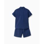 Bρεφικό καλοκαιρινό σετ λινό πουκάμισο αγόρι μπλε Zippy ZBBAP0602_26009