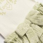 Βρεφικό σετ καλοκαιρινό σορτς κορίτσι λευκό-λαδί FUNKY 126-060101-1