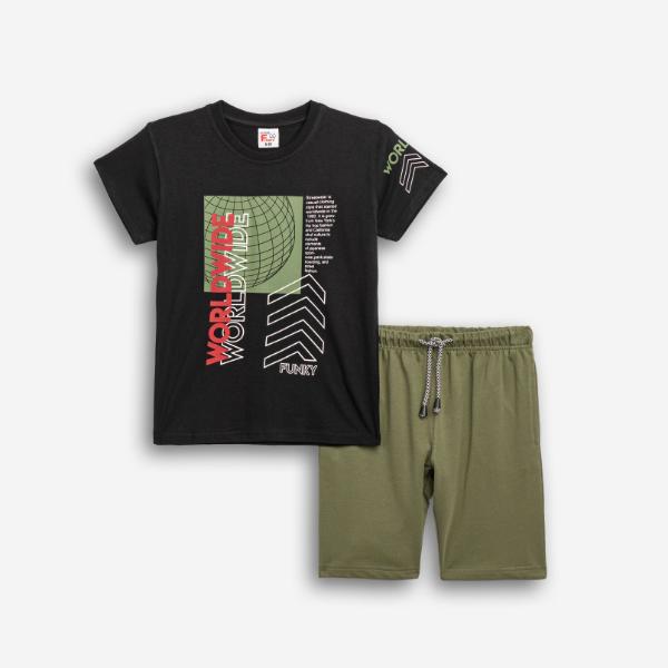 Παιδικό σετ μακό καλοκαιρινό αγόρι μαύρο-χακί FUNKY 126-101103-2