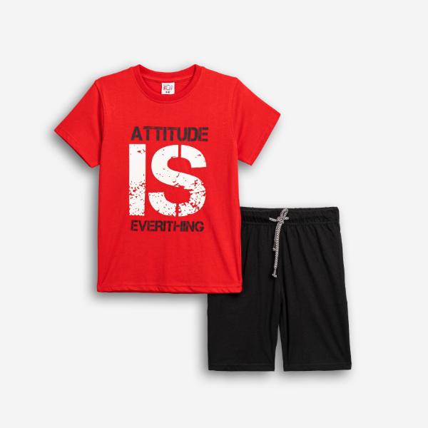 Παιδικό σετ μακό καλοκαιρινό αγόρι κόκκινο-μαύρο FUNKY 126-101104-2