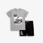 Παιδικό σετ μακό καλοκαιρινό αγόρι γκρι-μαύρο FUNKY 126-101219-1