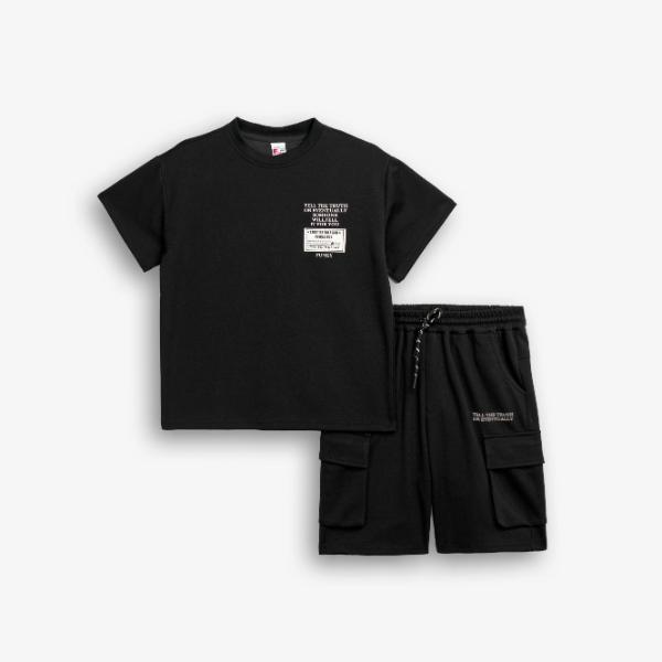 Παιδικό σετ καλοκαιρινό βερμούδα αγόρι μαύρο FUNKY 126-101310-2